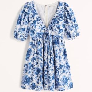 Abercrombie & Fitch Cinch-Front Poplin Mini Dress
